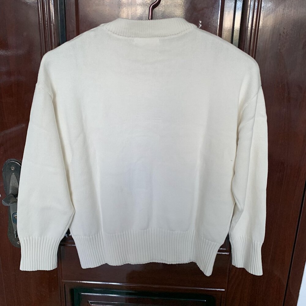 AMI Red heart white crew neck sweater women S size - Picture 5 of 5